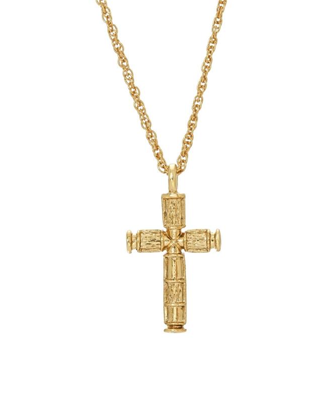 Symbols of Faith Gold Tone Cross Pendant Necklace, Womens Product Image