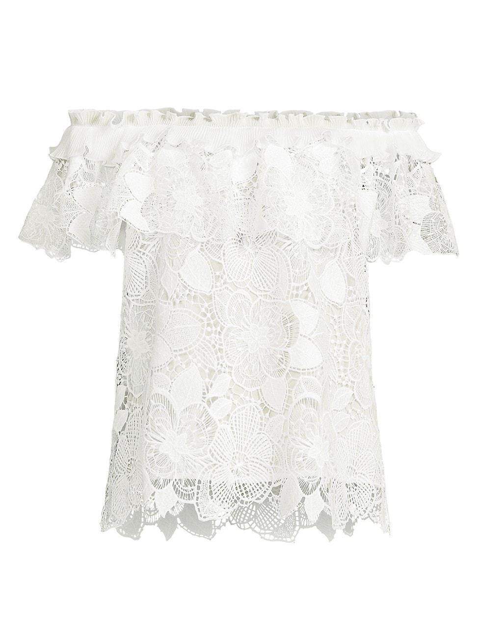 Womens Estrella Lace Off-The-Shoulder Blouse Product Image