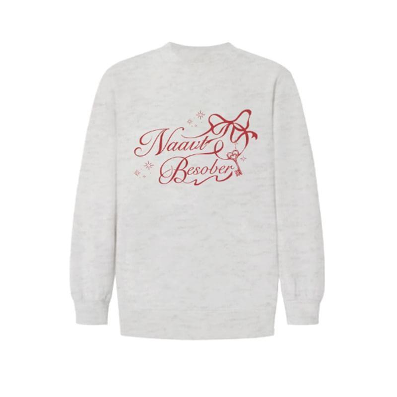 Long Sleeve Lettering Print Loose-Fit Pullover Product Image