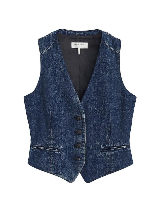 Womens Priya Cropped Denim Vest Product Image