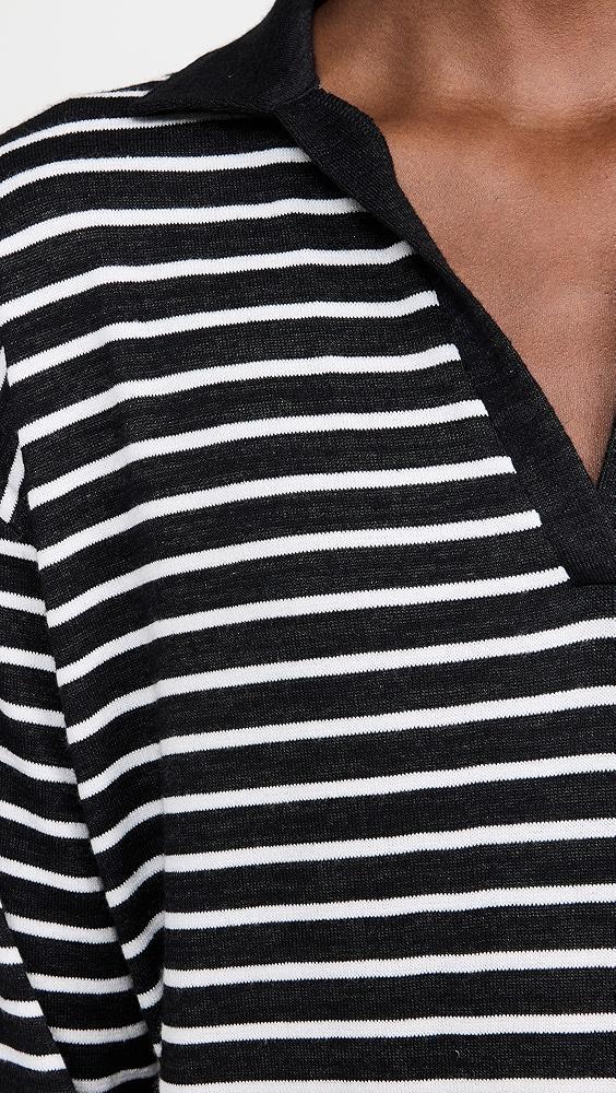 rag & bone The Knit Stripe Polo V Neck | Shopbop Product Image