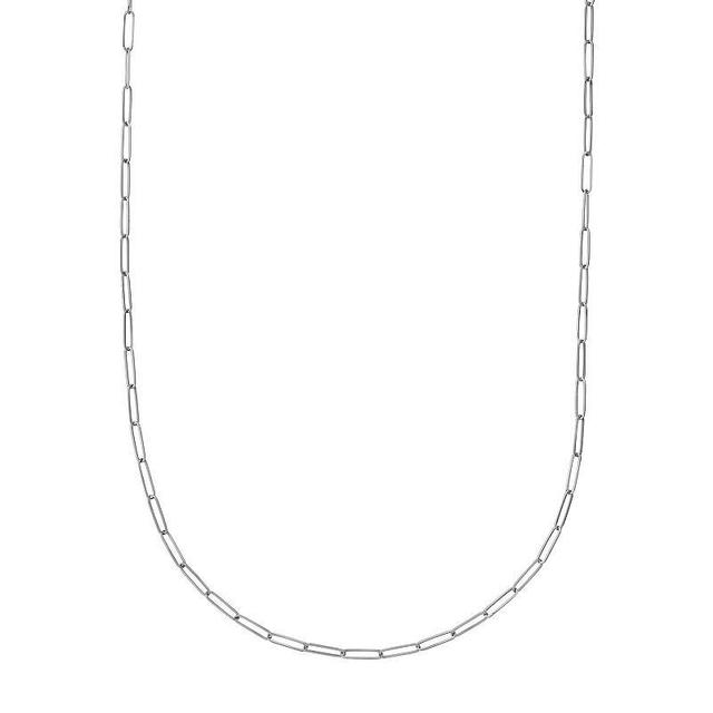 14k Gold Paper Clip Chain Necklace, Womens White Product Image