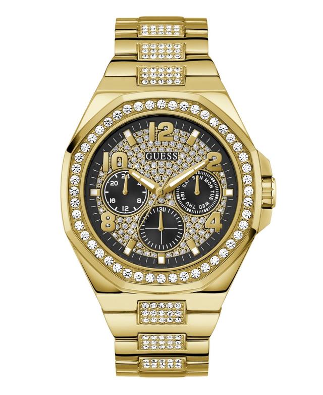 Guess Mens Multi- Function Gold Tone Steel Watch 46mm - Gold Tone Product Image