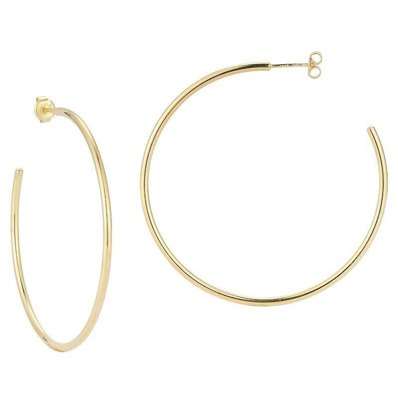 Sunkissed Sterling 14k Gold Over Silver Thick Hoop Earrings, Womens, Silver Tone Product Image