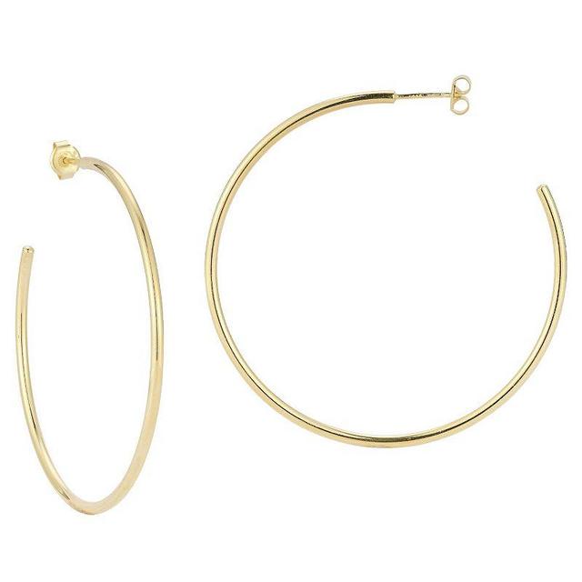 Sunkissed Sterling 14k Gold Over Silver Thick Hoop Earrings, Womens, Silver Tone Product Image