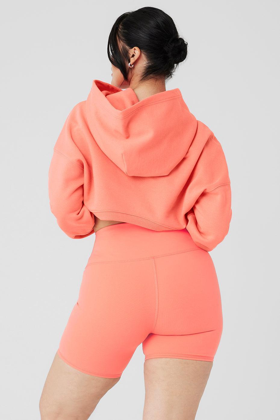 Cropped Shrug It Off Hoodie - Candy Orange Product Image