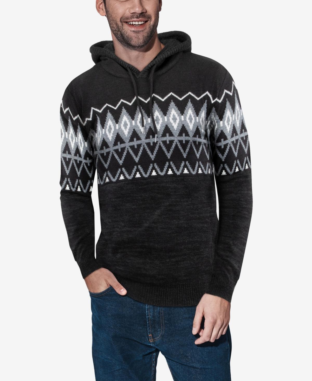 X-Ray Mens Color Blocked Pattern Hooded Sweater Product Image