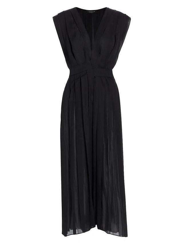 Womens Pleated Chiffon Wrap Midi-Dress Product Image