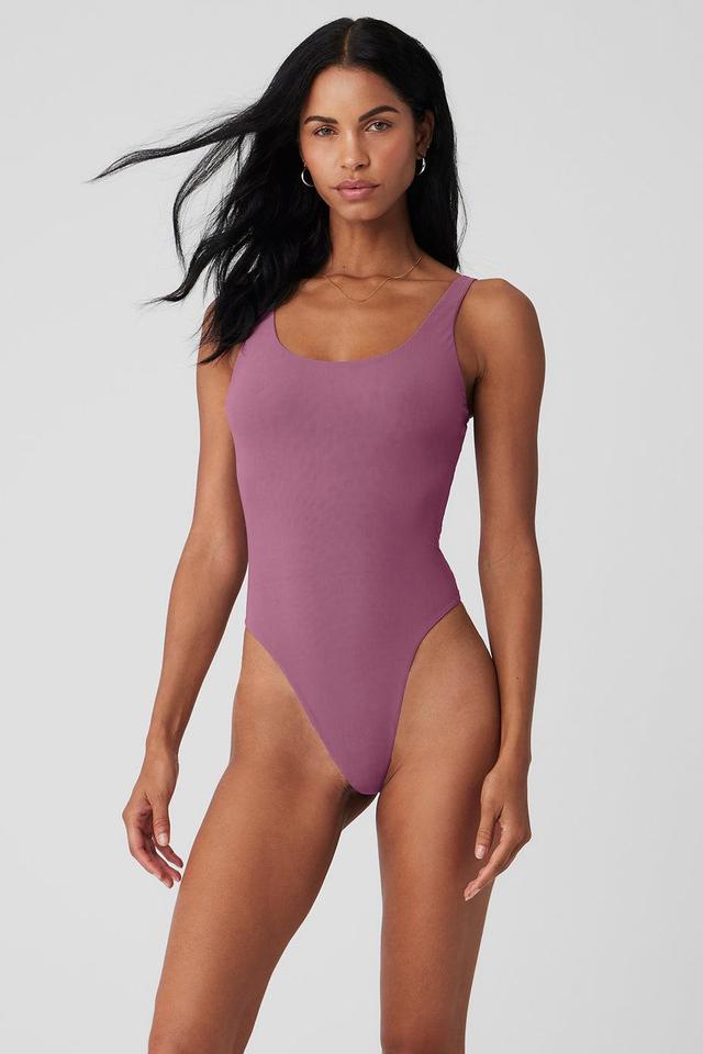 Mesh Sheer Illusion Bodysuit - Soft Mulberry Product Image