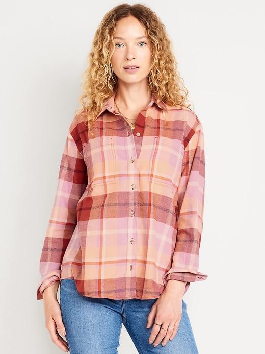 Button-Down Flannel Tunic Product Image