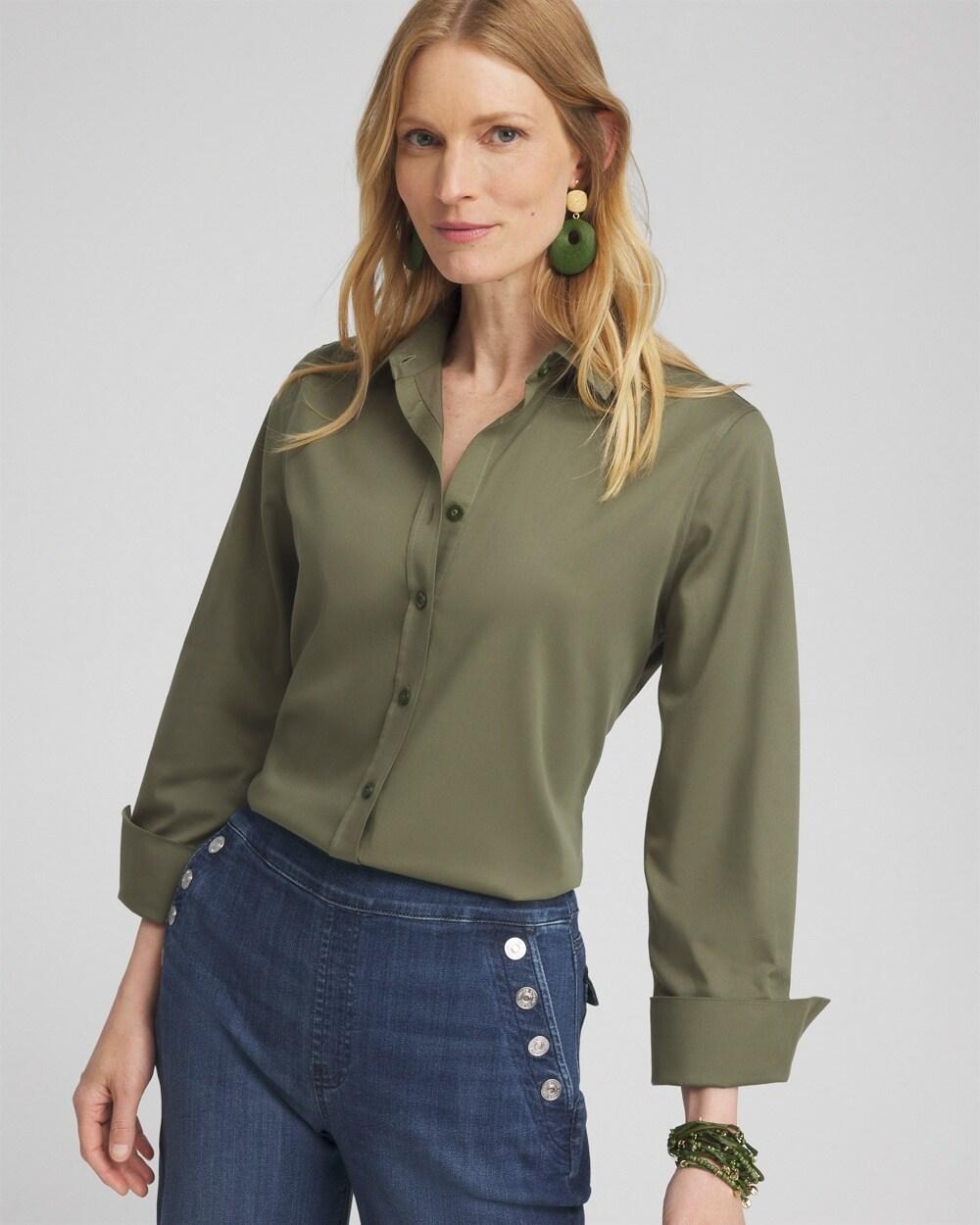 Women's No Iron Stretch 3/4 Sleeve Shirt Product Image