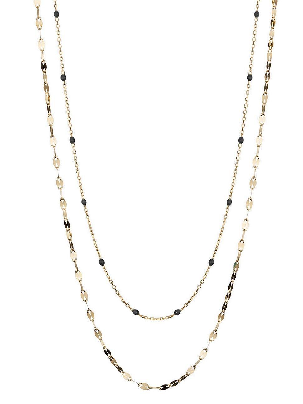 Womens 14K Yellow Gold Beaded Cabaret Necklace Product Image