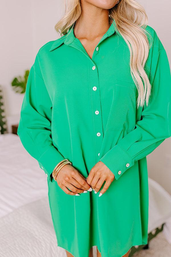 New Moon Night Shift Dress In Green Product Image