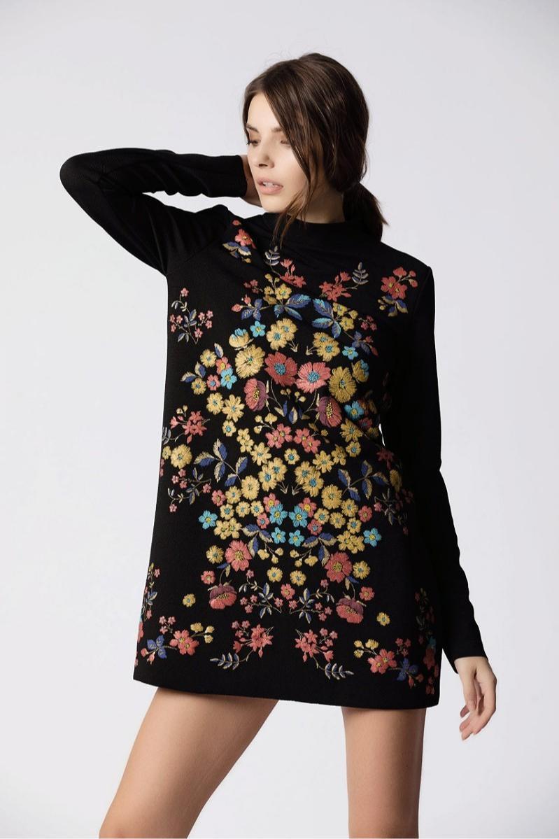 Embroidered Floral Mini Dress Product Image