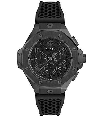 Philipp Plein Mens Chronograph Black Silicone Strap Watch 46mm - Black Product Image