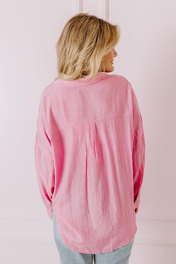 Wisteria Avenue Button Up In Pink Product Image