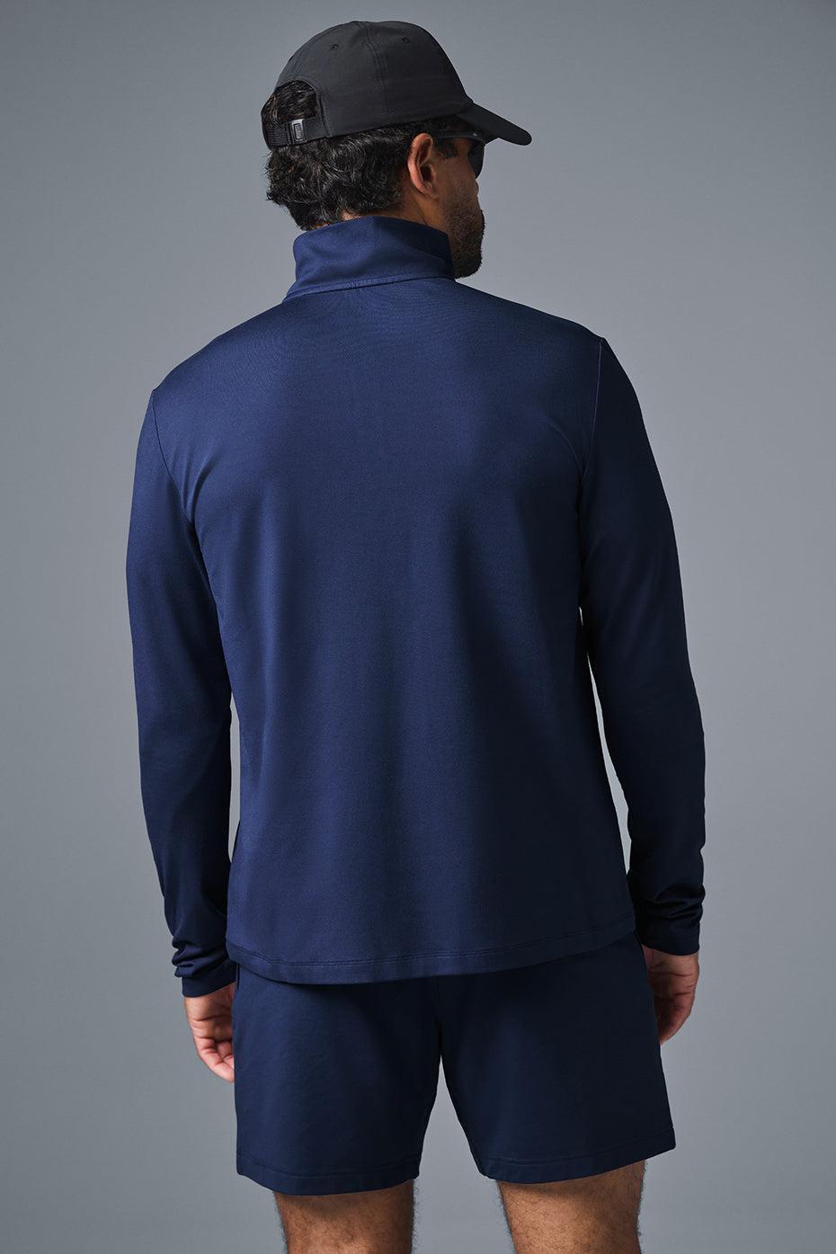 Alo Yoga | Conquer 1/4 Zip Reform Long Sleeve Sweatshirt Blue Product Image