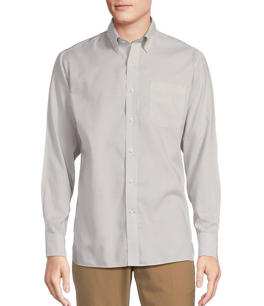 Daniel Cremieux Signature Label Non-Iron Stripe Oxford Long Sleeve Woven Shirt Product Image