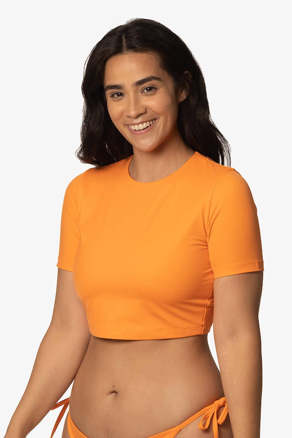 Aurora Short Sleeved  Crop  Rashie - Volcano Product Image