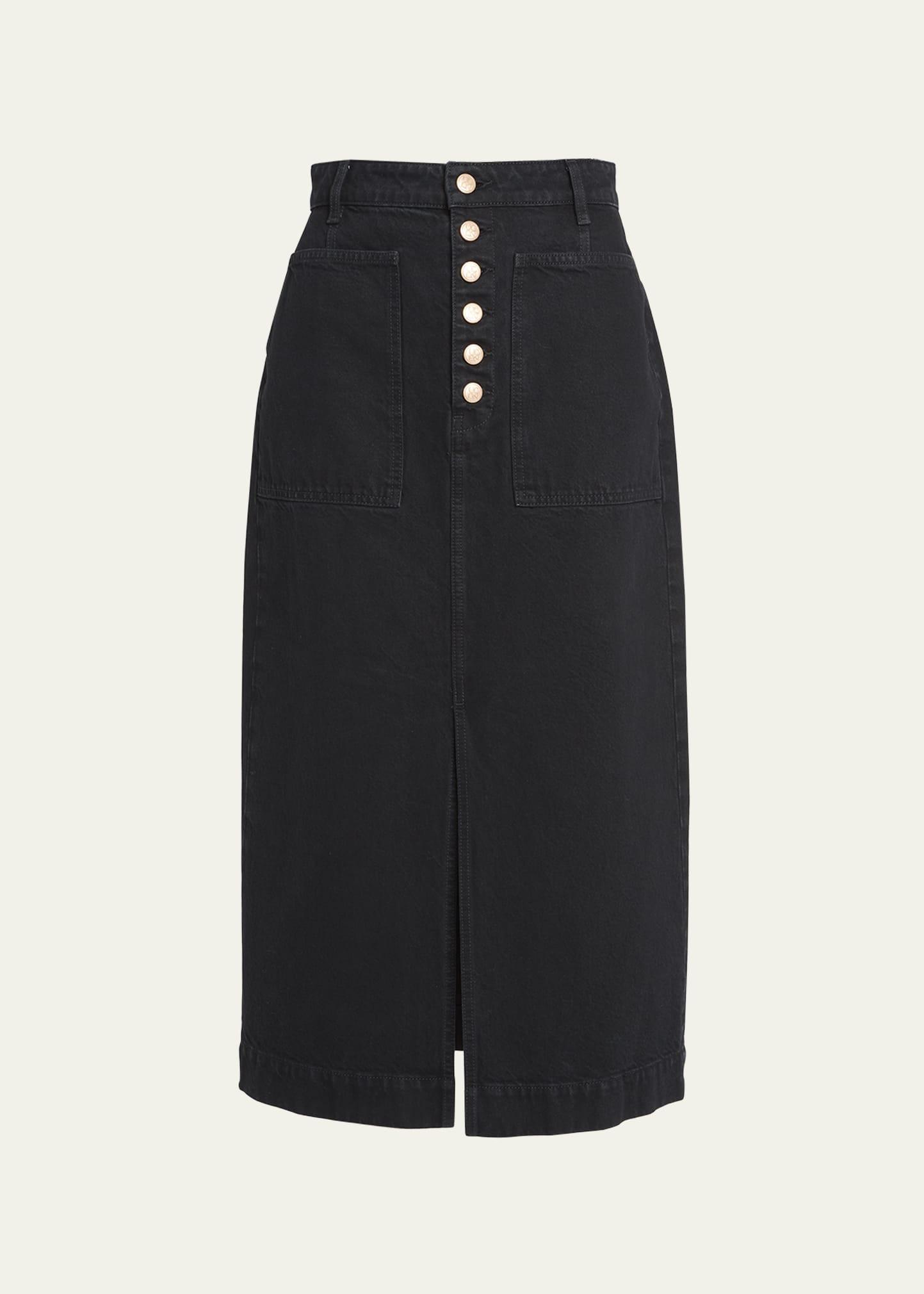 Ulla Johnson The Bea Button Fly Denim Skirt Product Image