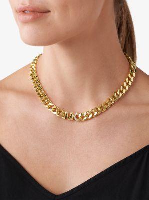 Michael Kors 14K Gold-Plated Statement Logo Collar Necklace Product Image