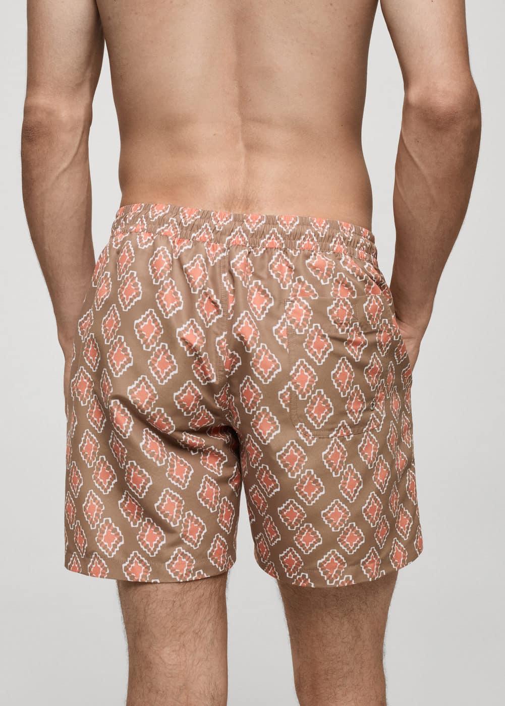 Geometric-print swimsuit - Men | MANGO USA Product Image