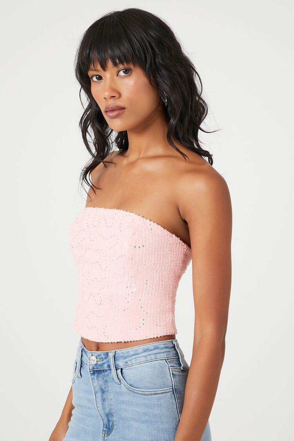 Sequin Cropped Tube Top | Forever 21 Product Image