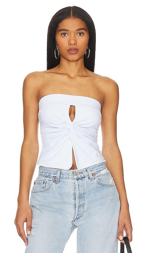 superdown Brandie Twist Front Top in White. - size M (also in L, S, XS, XXS) Product Image