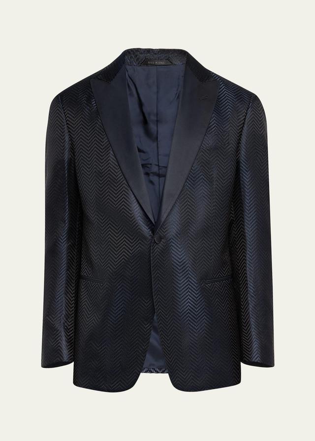 Mens Chevron Peak-Lapel Dinner Jacket Product Image