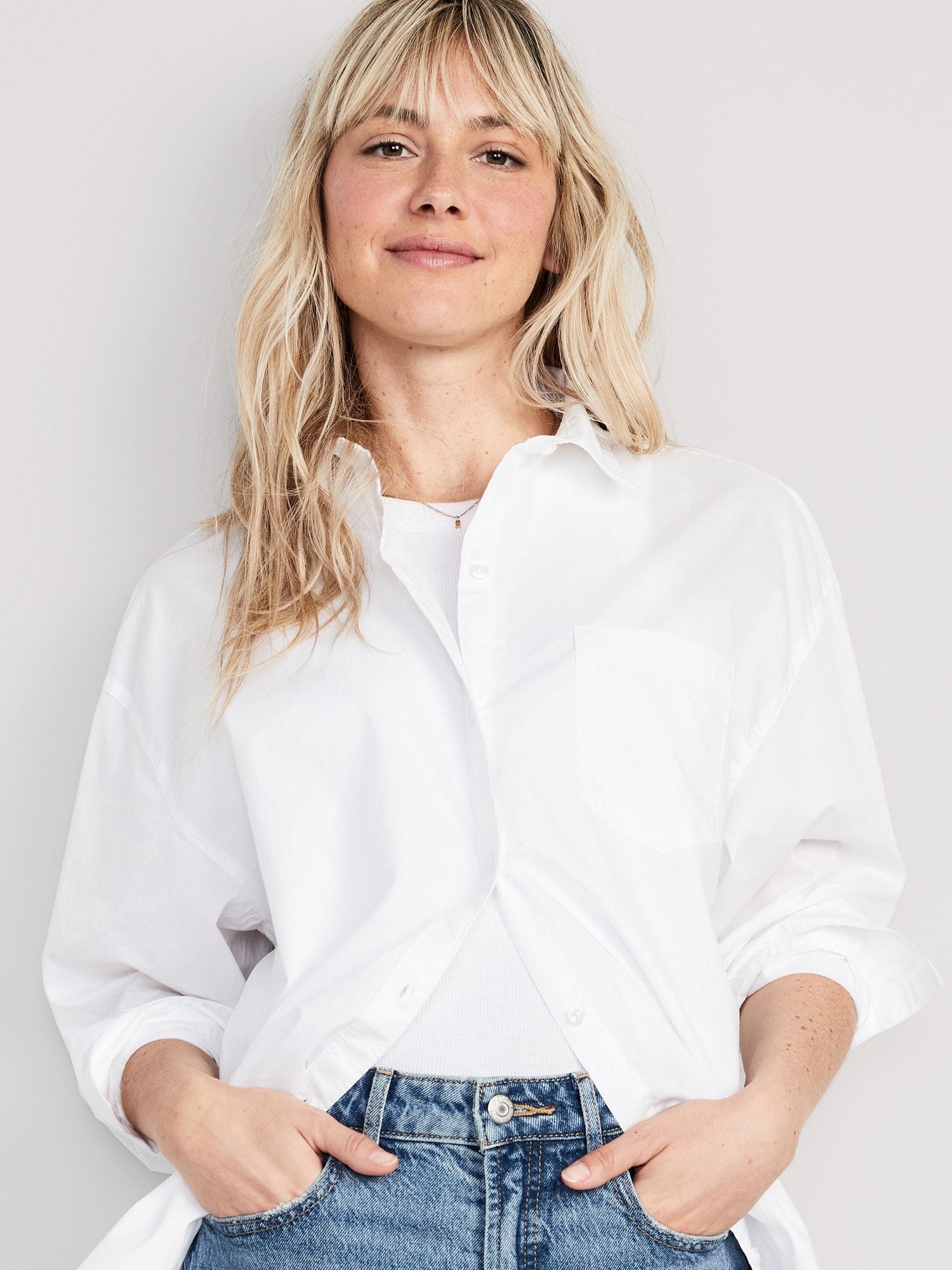 Oversized Button-Down Boyfriend Shirt Product Image