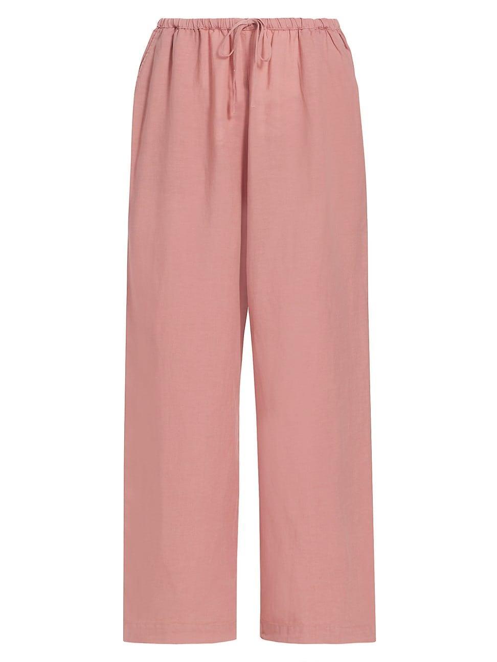 Womens Linen-Blend Drawstring Pants product image