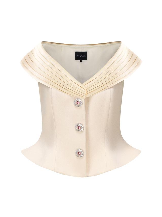 Belle Satin Top (Beige) (Final Sale) Product Image