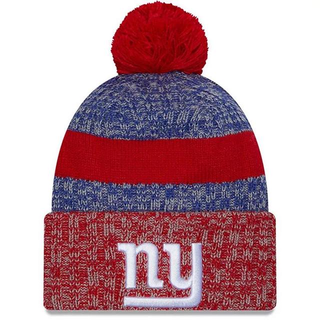 Mens New Era Royal/Red New York Giants 2023 Sideline Sport Cuffed Pom Knit Hat Product Image