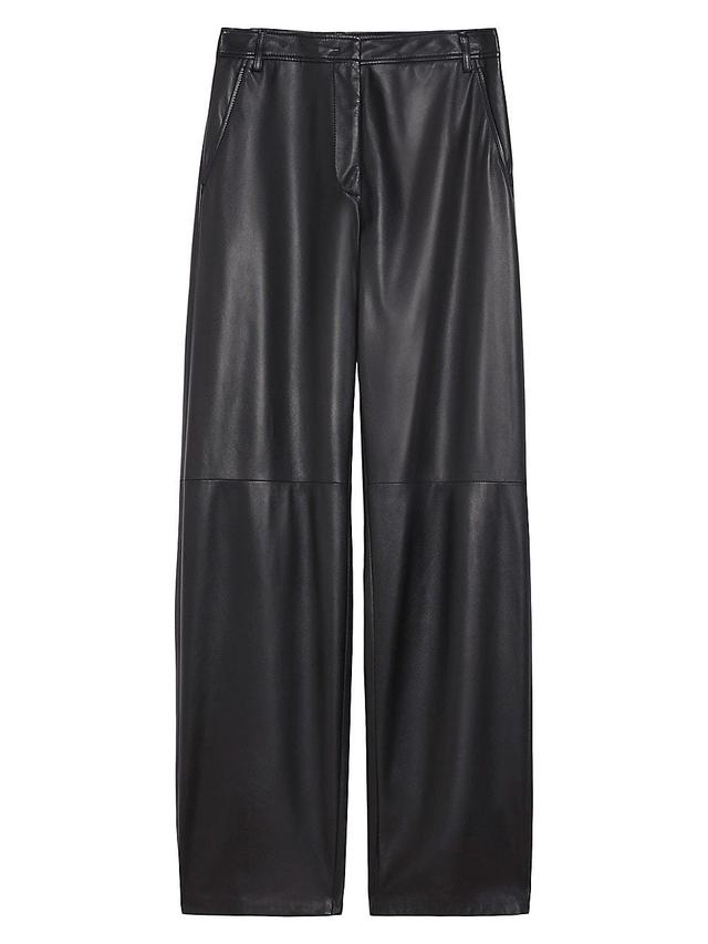 Womens Zante Leather High-Rise Straight-Leg Pants Product Image