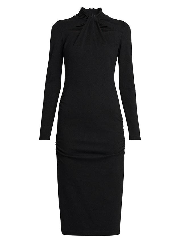 Womens Tie-Neck Jersey Midi-Dress Product Image