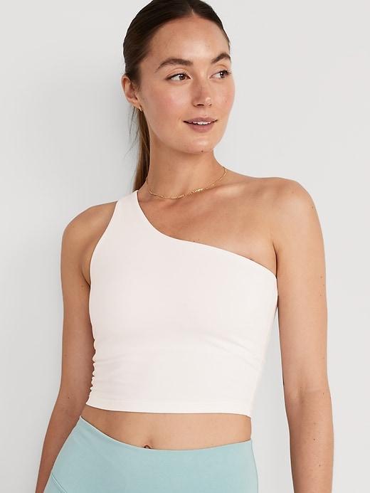 Light-Support PowerChill One-Shoulder Longline Sports Bra Product Image