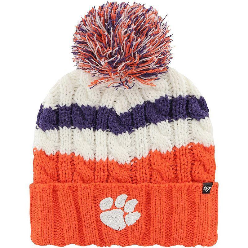 Womens 47 Clemson Tigers Ashfield Cuffed Knit Hat with Pom Product Image