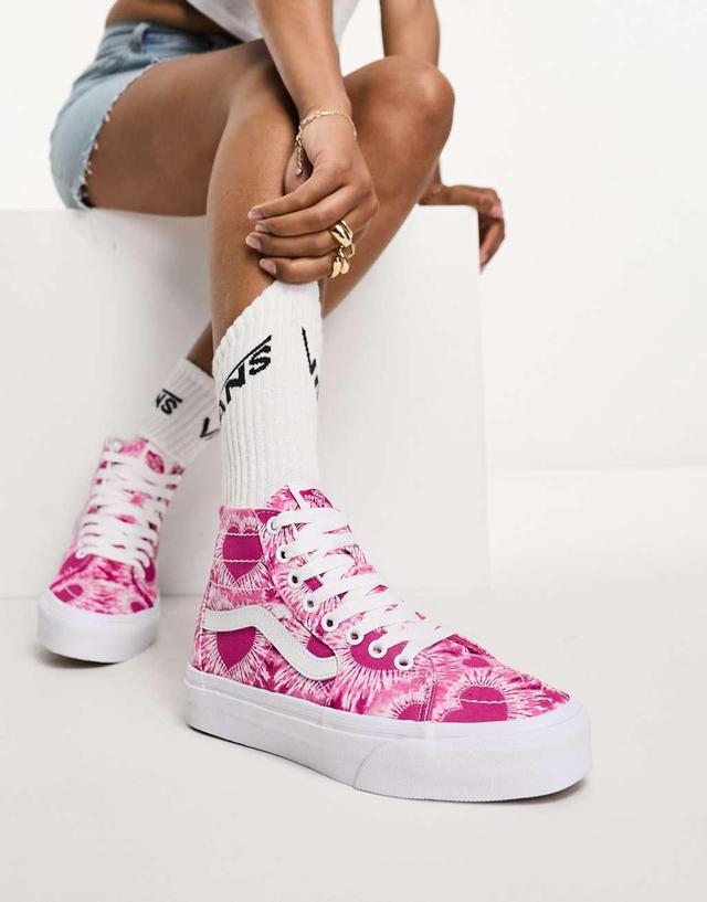 Vans UA SK8-Hi Tapered heart print sneakers in pink  Product Image