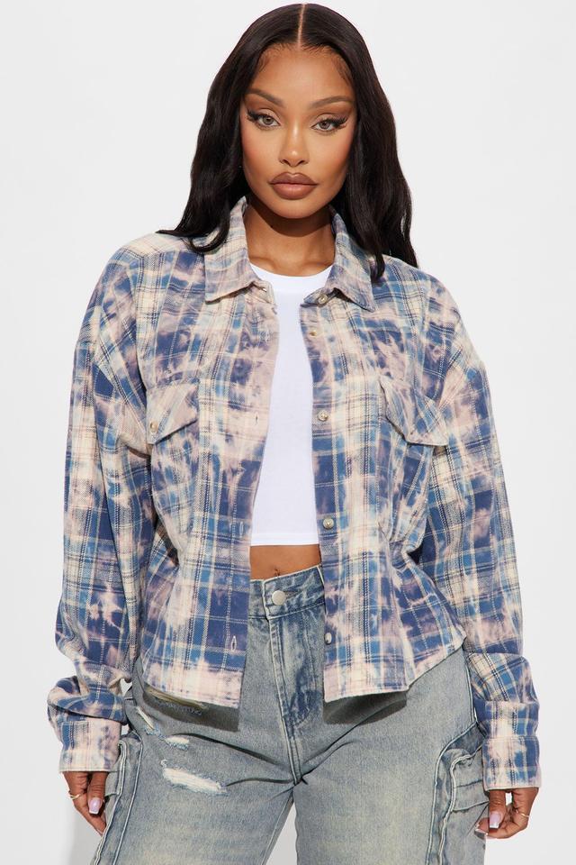 Street Queen Washed Plaid Shirt - Pink/combo Product Image