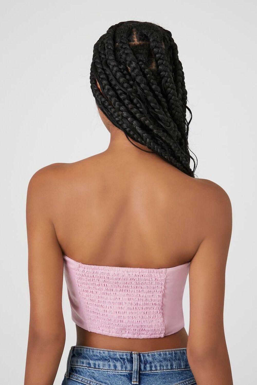 Cropped Satin Drawstring Tube Top | Forever 21 Product Image