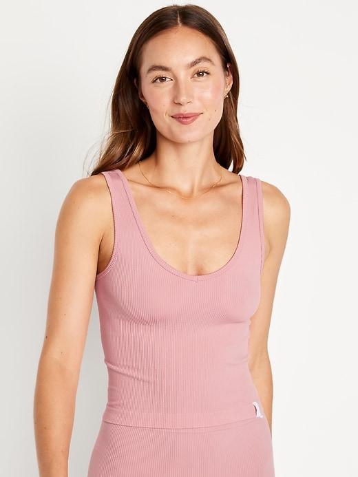 Rib-Knit Seamless Tank Top Product Image