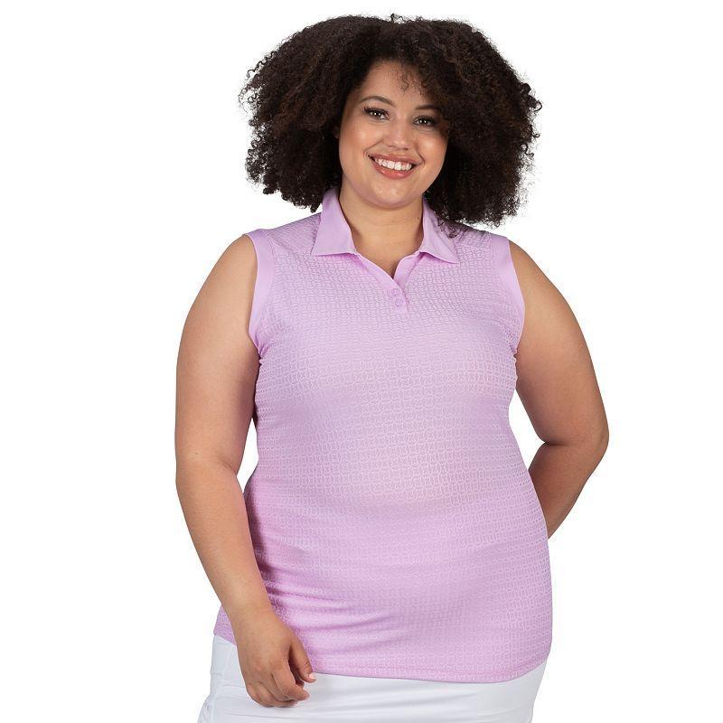 Plus Size Nancy Lopez Journey Sleeveless Polo, Womens Product Image