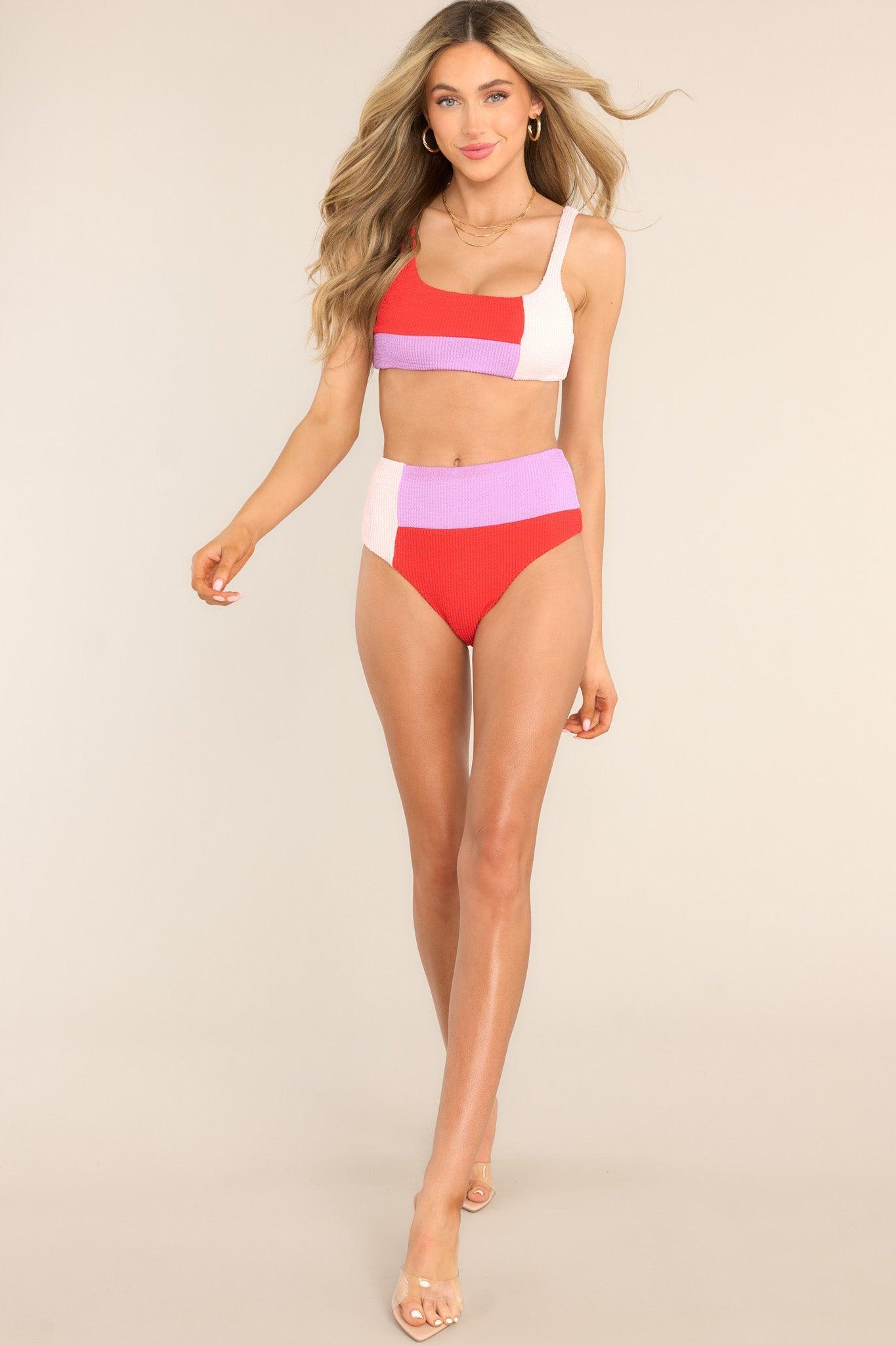 MINKPINK Cartagena Red Bikini Top Swimwear Product Image