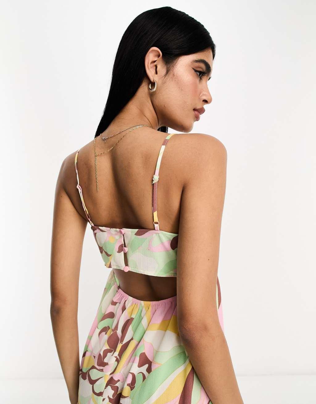 ASOS DESIGN open back tiered hi low hem maxi dress Product Image