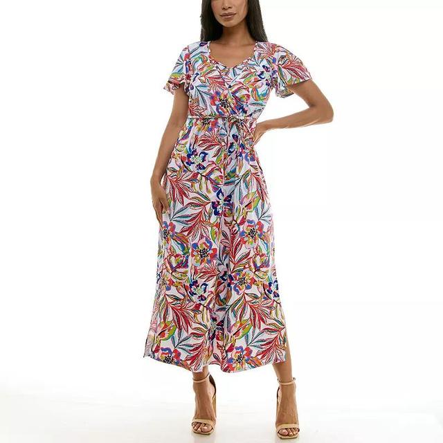 Womens Nina Leonard Flutter Sleeve Maxi Dress Product Image