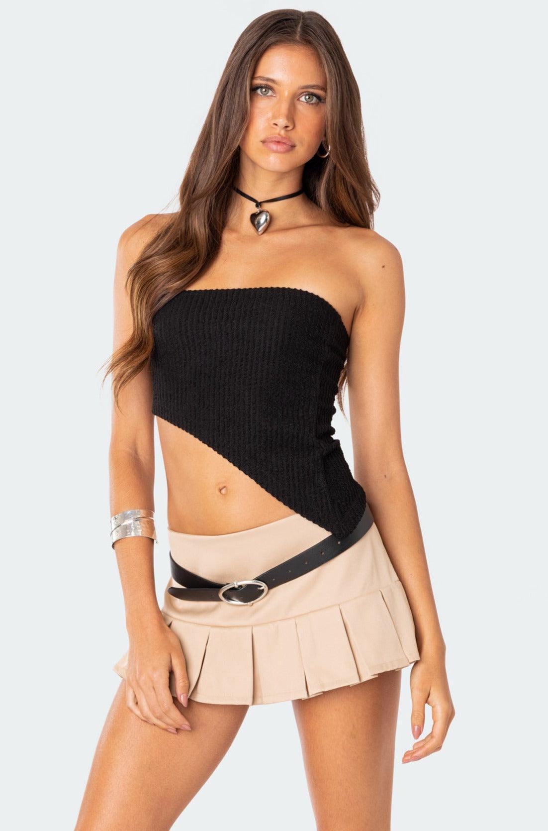 Heidi Textured Knit Asymmetric Top product image