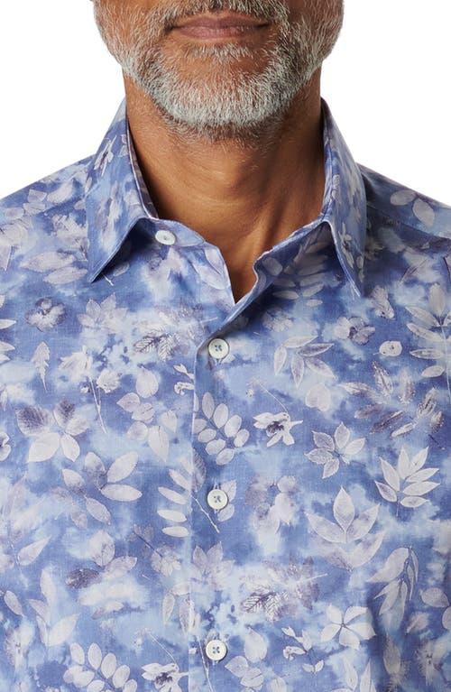 BUGATCHI Julian Shaped Fit Floral Stretch Cotton Button-up Shirt In Air Blue Product Image