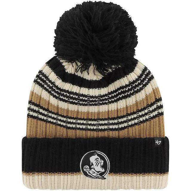 Womens 47 Khaki Florida State Seminoles Barista Cuffed Knit Hat with Pom Product Image