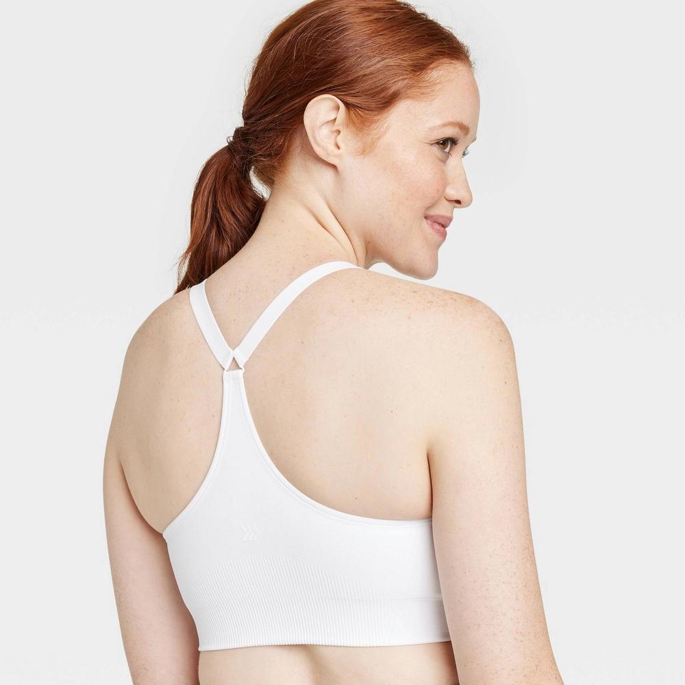 Womens Seamless Medium Support Cami Sports Bra - All In Motion White XS Product Image