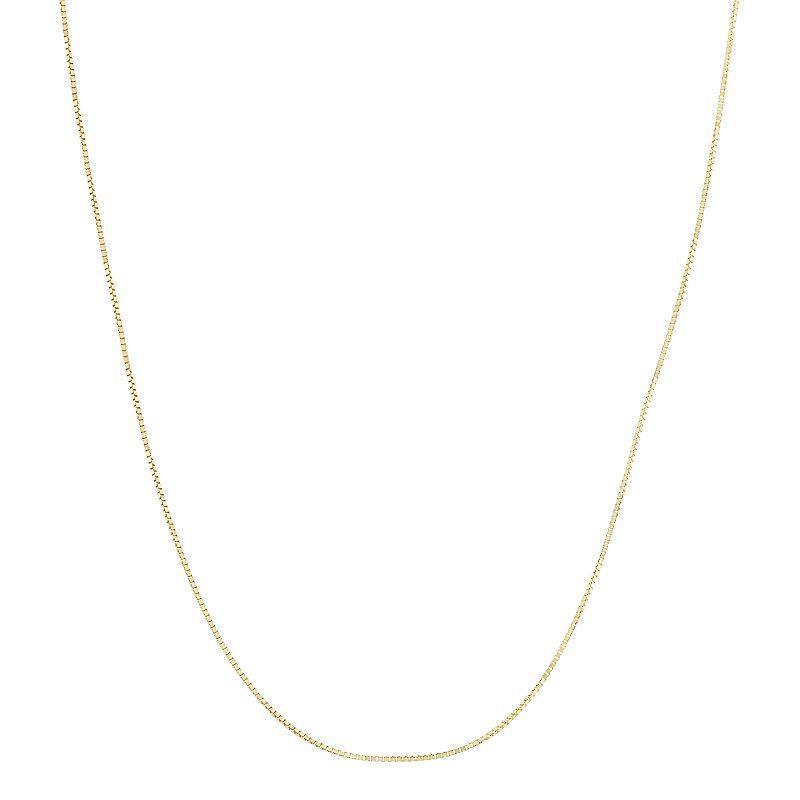 Jordan Blue 10k Gold Adjustable Box Chain Necklace - 22 in., Womens Yellow Product Image